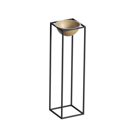 Pot décoratif Cache-pot en métal noir et doré 28 x 80 x 28 cm diamètre 26 cm