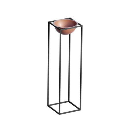 Pot décoratif Cache-pot en métal noir et cuivré 28 x 80 x 28 cm diamètre 26 cm