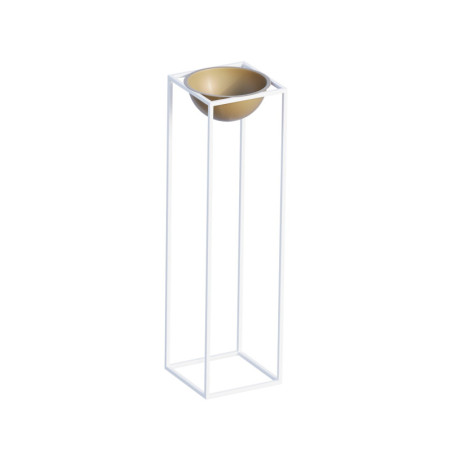 Pot décoratif Cache-pot en métal blanc et doré 28 x 80 x 28 cm diamètre 26 cm