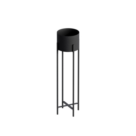 Pot décoratif Cache-pot en métal noir 23 x 78 x 23 cm diamètre 20 cm
