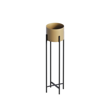 Pot décoratif Cache-pot en métal noir et doré 23 x 78 x 23 cm diamètre 20 cm