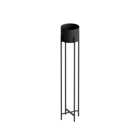 Pot décoratif Cache-pot en métal noir 23 x 108 x 23 cm diamètre 20 cm