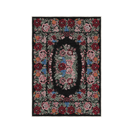 Tapis Moquette en polyester noir 60 x 100 cm antidérapant poils 5 mm