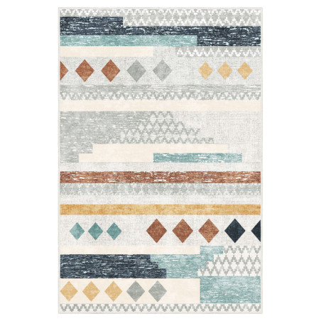 Tapis Moquette en polyester multicolor 60 x 100 cm antidérapant poils 5 mm