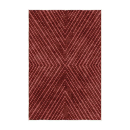 Tapis Moquette en polyester Rouge 80 x 150 cm antidérapant poils 5 mm