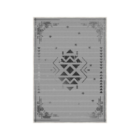 Tapis Moquette en polyester gris 100 x 150 cm antidérapant poils 5 mm