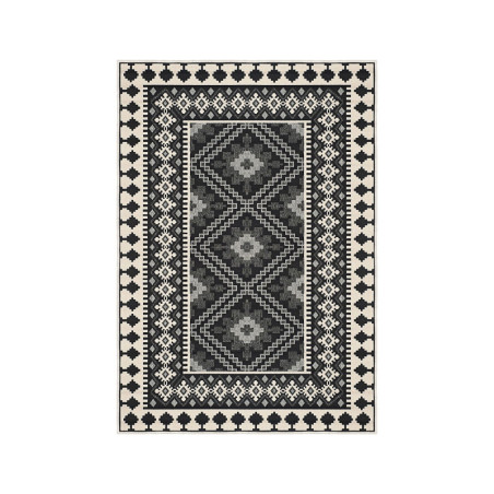 Tapis Moquette en polyester gris 100 x 150 cm antidérapant poils 5 mm