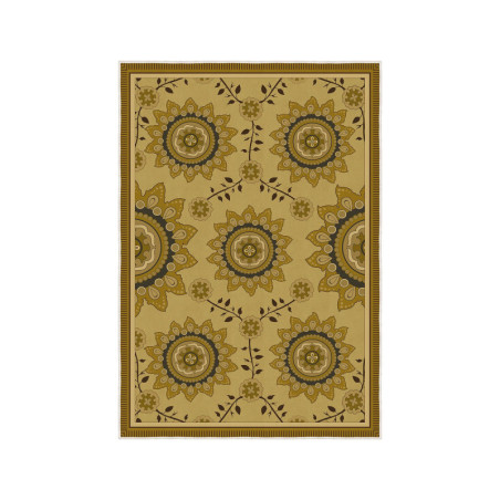 Tapis Moquette en Polyester Jaune 140 x 220 cm Poils 5 mm Dos PVC Antidérapant