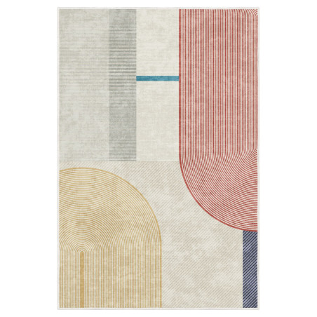 Tapis Moquette en Polyester Multicolore 160 x 230 cm Poils 5 mm Dos PVC Antidérapant