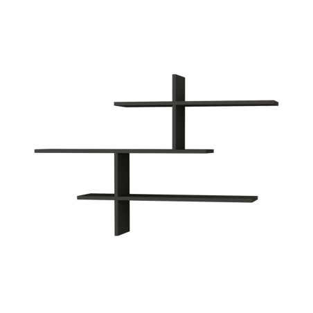 Étagère murale Rangement en Panneau Mélaminé Anthracite 123 x 80,5 x 22 cm Épaisseur 18 mm