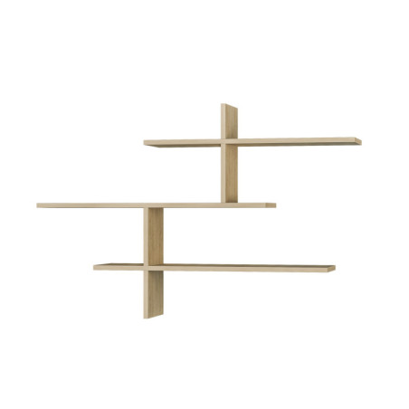 Étagère murale Rangement mural en bois MDF mélaminé chêne largeur 123 cm