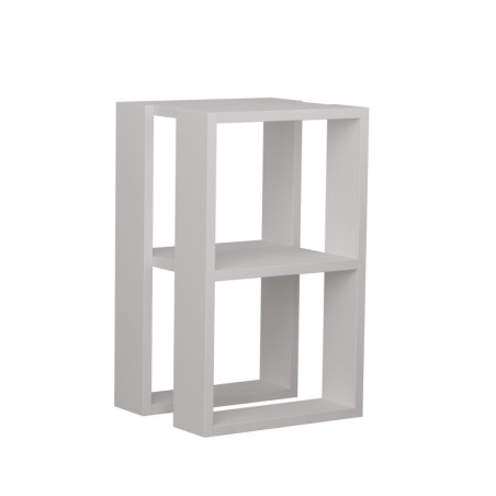 Table de chevet Table de nuit en bois MDF mélaminé blanc largeur 30 cm 2 niveaux