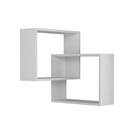Étagère murale Rangement mural en bois MDF mélaminé blanc largeur 68 cm
