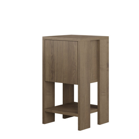 Table de chevet Table de nuit en bois MDF mélaminé marron Hitit largeur 30 cm avec tiroir pivotant