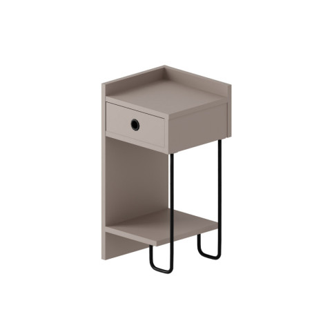 Table de chevet Table de nuit en bois MDF mélaminé moka clair largeur 32 cm ouverture à gauche