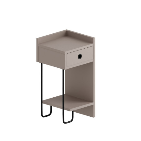 Table de chevet Table de nuit en bois MDF mélaminé moka clair largeur 32 cm ouverture à droite