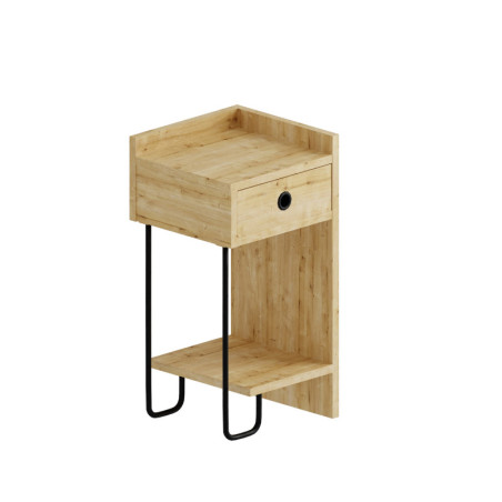 Table de chevet Table de nuit en bois MDF mélaminé chêne largeur 32 cm ouverture à droite