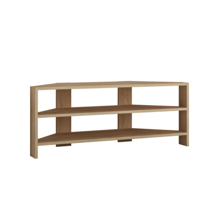 Meuble TV dangle Banc TV en bois MDF mélaminé chêne largeur 114 cm avec étagère style moderne