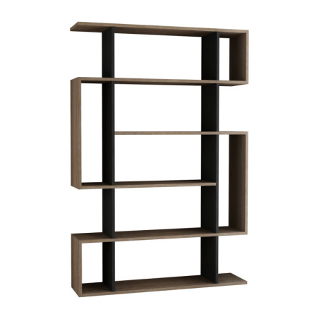 Bibliothèque Étagère de rangement en bois MDF mélaminé chêne Sonoma et anthracite largeur 110 cm hauteur 161 cm