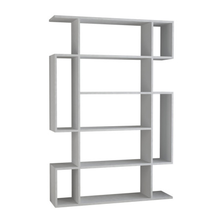 Bibliothèque Étagère de rangement en bois MDF mélaminé blanc largeur 110 cm hauteur 161 cm