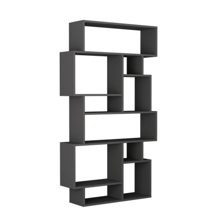 Bibliothèque Étagère de rangement en bois MDF mélaminé anthracite largeur 96 cm hauteur 168,5 cm