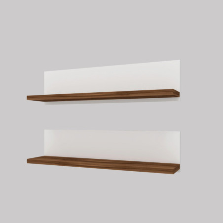 Étagère murale Rangement mural en bois MDF mélaminé blanc largeur 60 cm lot de 2