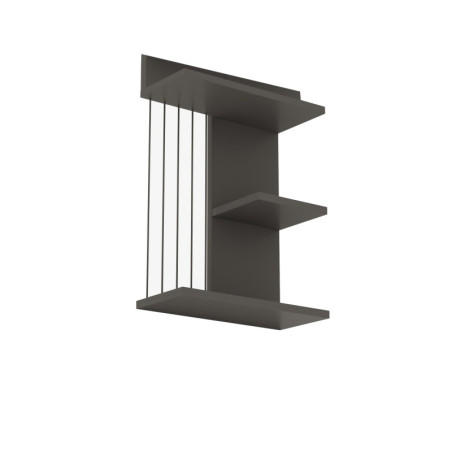 Étagère murale Rangement mural en bois MDF mélaminé anthracite largeur 40 cm hauteur 60 cm style industriel