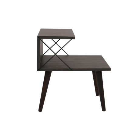 Table de chevet Table de nuit Bois MDF mélaminé Marron foncé L 50 cm avec étagère Industriel
