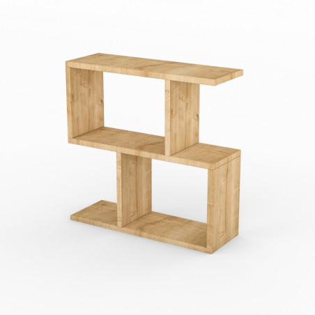 Table d'appoint Bout de canapé Bois MDF mélaminé Chêne L 60 cm avec étagères Moderne