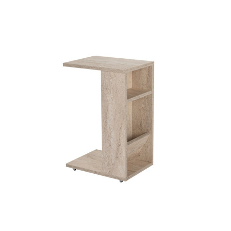 Table d'appoint Bout de canapé Bois MDF mélaminé Effet Travertin L 30 cm