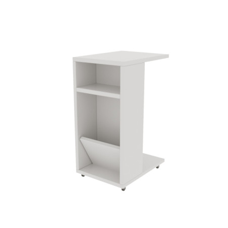 Table d'appoint Bout de canapé Bois MDF mélaminé Blanc L 30 cm Scandinave