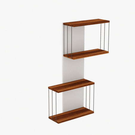 Étagère murale Rangement mural Bois MDF mélaminé Pin L 65 cm Industriel