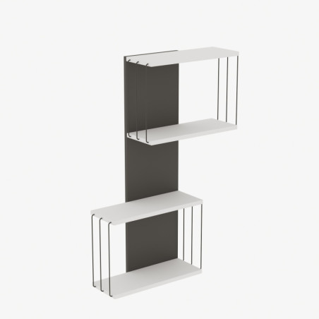 Étagère murale Rangement mural Bois MDF mélaminé Blanc L 65 cm Moderne