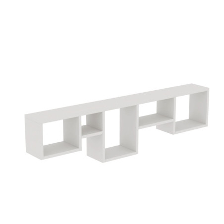 Étagère murale Rangement mural Bois MDF mélaminé Blanc L 120 cm Scandinave