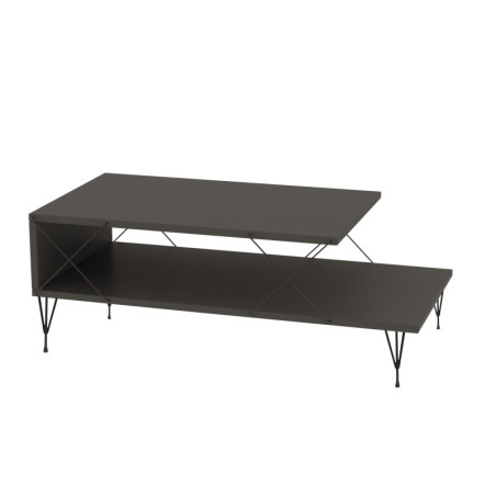 Table basse Table de salon Bois MDF mélaminé Anthracite avec pieds Métal L 100 cm Industriel