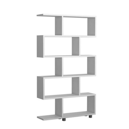 Bibliothèque Étagère de rangement Bois MDF mélaminé Blanc H 156 cm Scandinave