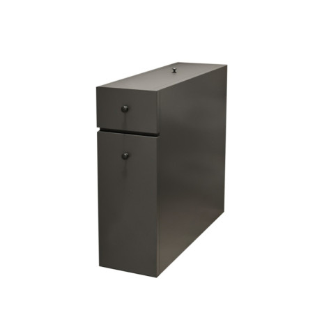 Meuble de salle de bain Armoire de rangement Bois MDF mélaminé Anthracite L 60 cm avec tiroir Scandinave