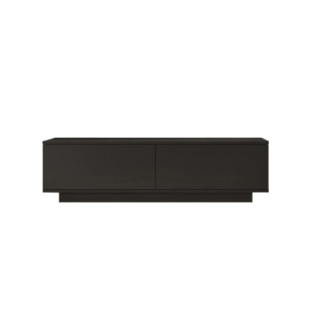Meuble TV Banc télévision en bois MDF mélaminé noir L 140 cm Moderne