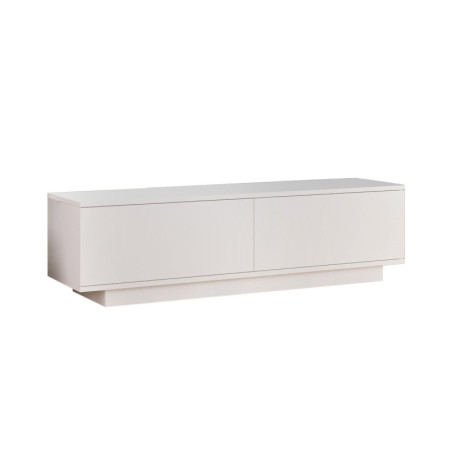 Meuble TV Banc télévision en bois MDF mélaminé blanc L 140 cm