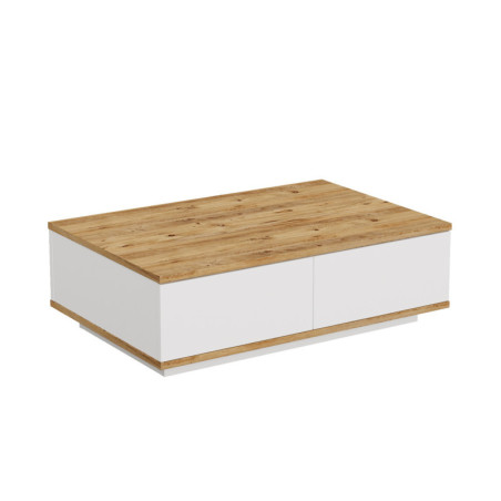 Table basse Table de salon en bois MDF mélaminé pin atlantique et blanc L 90 cm