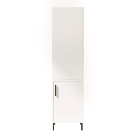 Armoire polyvalente Meuble de rangement en bois MDF mélaminé blanc H 173,6 cm avec cadre métal