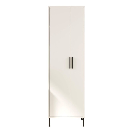 Armoire polyvalente Meuble de rangement en bois MDF mélaminé blanc H 165 cm avec cadre métal