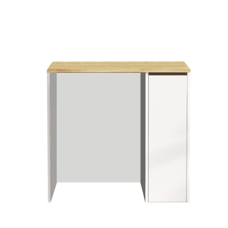 Meuble de salle de bain Rangement en bois MDF mélaminé noyer et blanc L 93,5 cm avec cadre métal