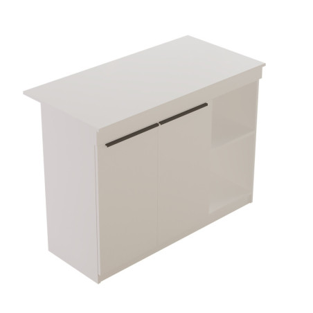 Table de cuisine Table repas en bois MDF mélaminé blanc L 120 cm