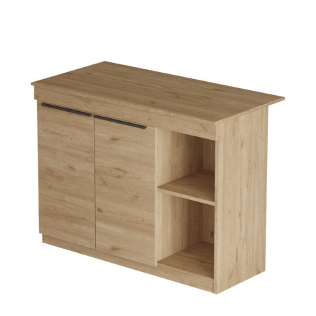 Table de cuisine Table repas en bois MDF mélaminé chêne L 120 cm