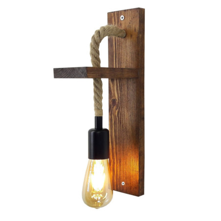 Applique murale Lampe en pin massif noyer H 40 cm E27 40 W IP20 Rustique