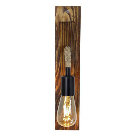 Applique murale Lampe en pin massif noyer H 45 cm E27 40 W IP20 Rustique