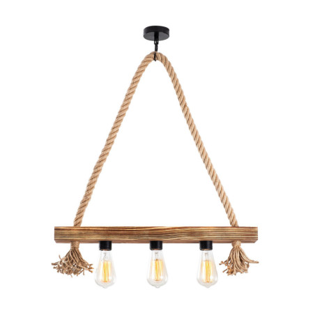 Suspension Luminaire en bois couleur bois Ø 60 cm 3 lumières E27 40 W IP20 Moderne Rustique