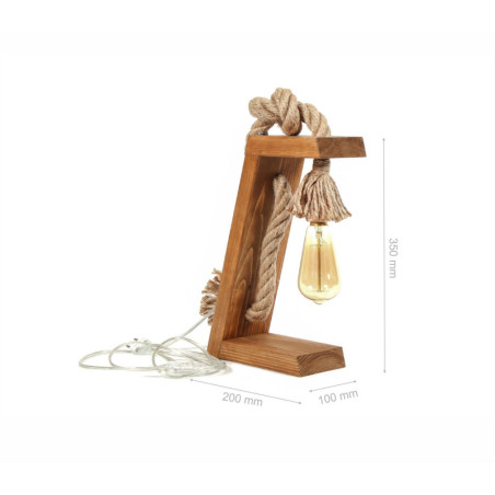 Lampe de table Lampe à poser en sapin marron et or H 35 cm E27 40 W IP20 Rustique