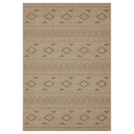 Tapis de salon en polypropylène beige 100 x 200 cm poils 5 mm